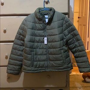 Women’s Lg, New with Tags, Olive green, Puffy Coat
